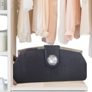 Cocktail clutch gray with rhinestone accent